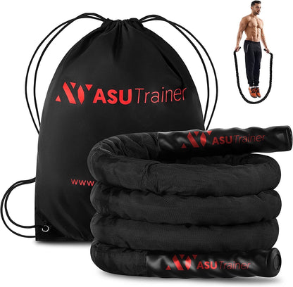 ASSU Trainer Exercise Jump Rope Weighted Jump Ropes for Fitness with Nylon Sleeve and Bag 4.5Lb