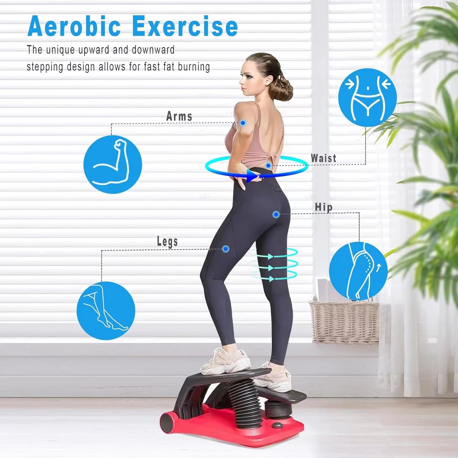 Stepper Health Fitness Climber Air Stepper Machine Portable Twist Stair Stepper Adjustable Resistance Fitness Exercise Mach