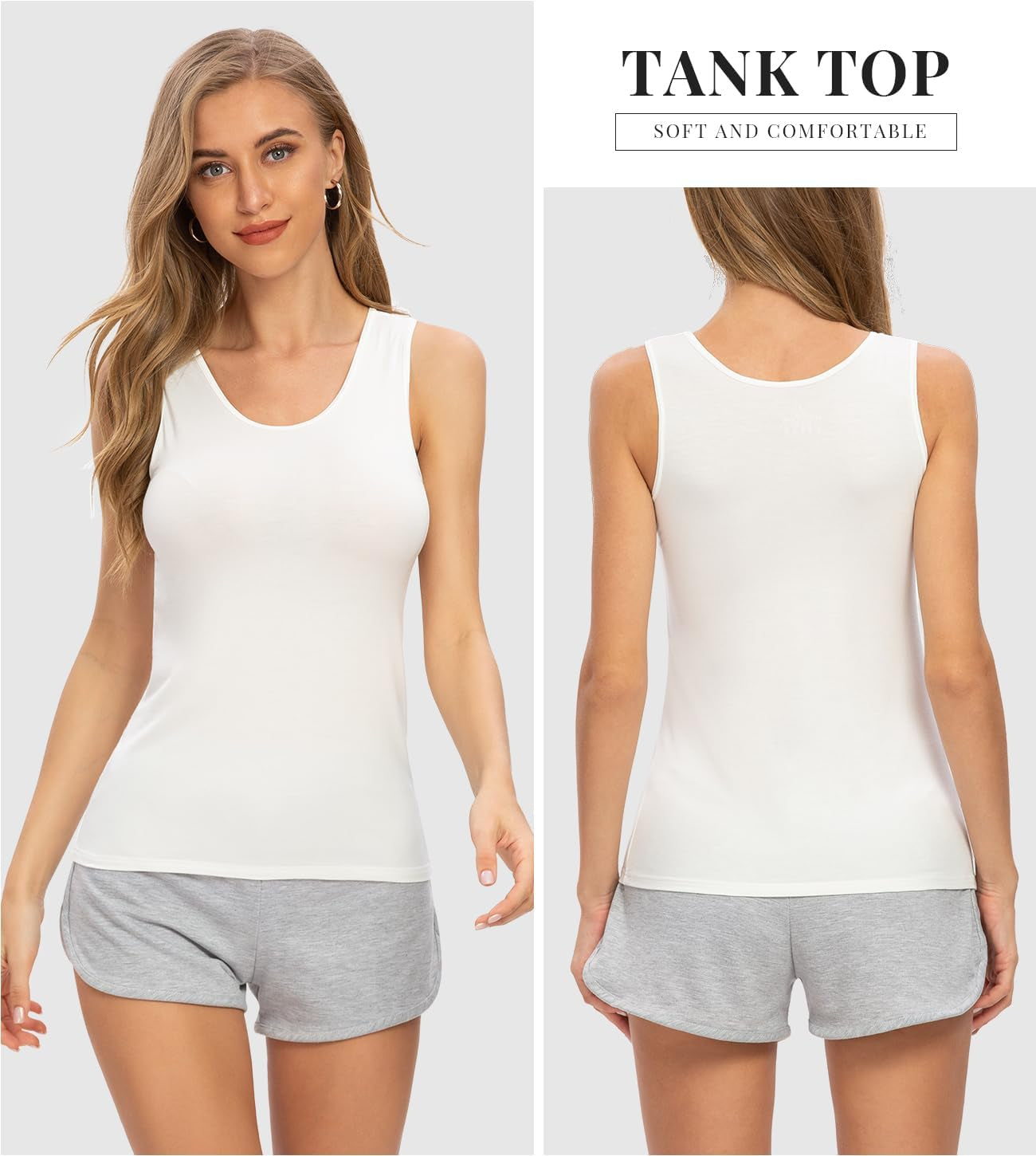 Womens Sleeveless Tank Tops Layering Tanks Undershirt Tank Top 3-4 Pack