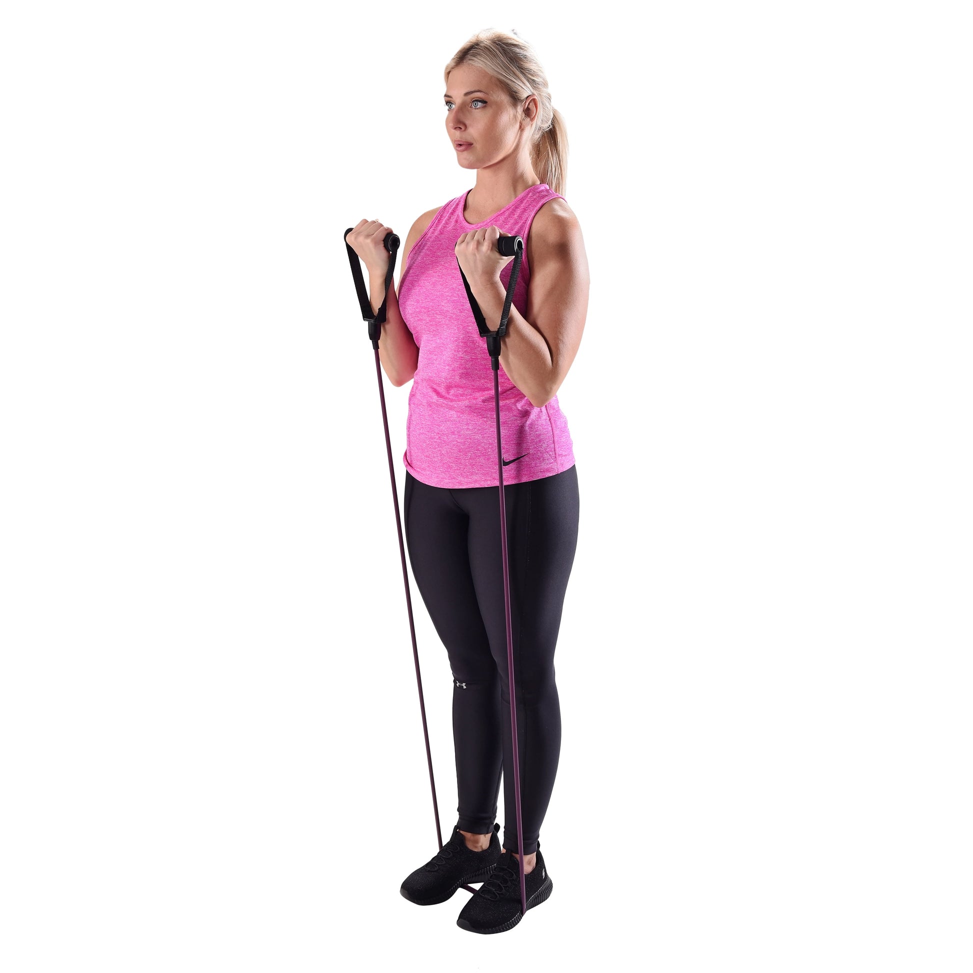 Resistance Tube Exercise Band, Medium Resistance, Purple