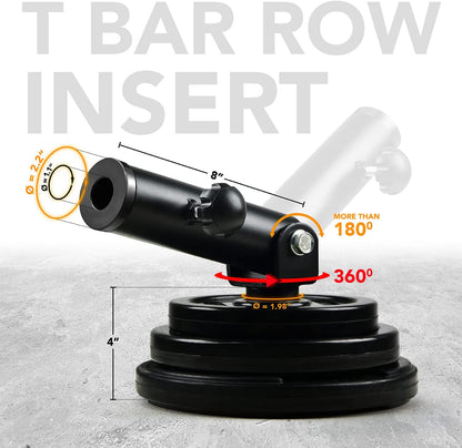 T-Bar Row Plate Post Insert Landmine – Fit 2” Olympic Bars – Full 360° Swivel & Easy to Install